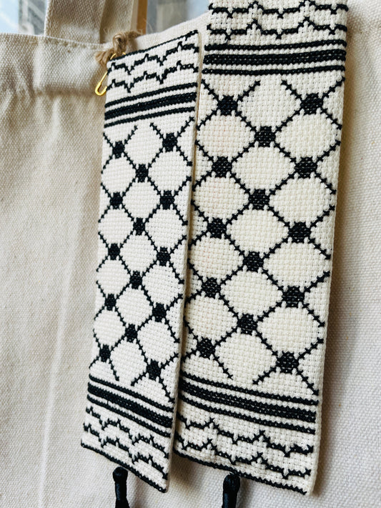 Palestine Keffiye Pattern
Black and white bookmarks