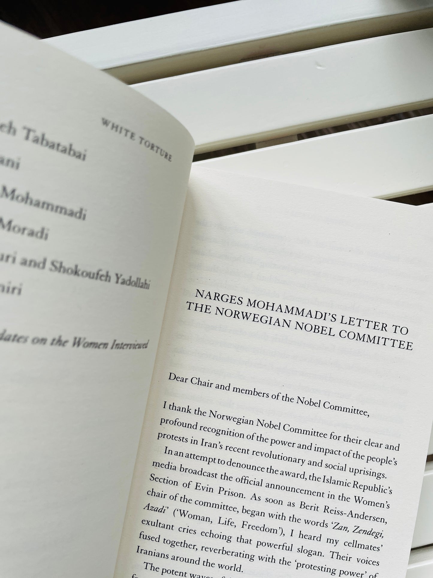 White Torture: Interviews with Iranian Women Prisoners - WINNER OF THE NOBEL PEACE PRIZE 2023
