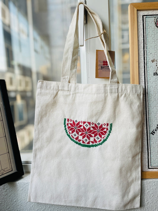 Palestine watermelon canva totebag